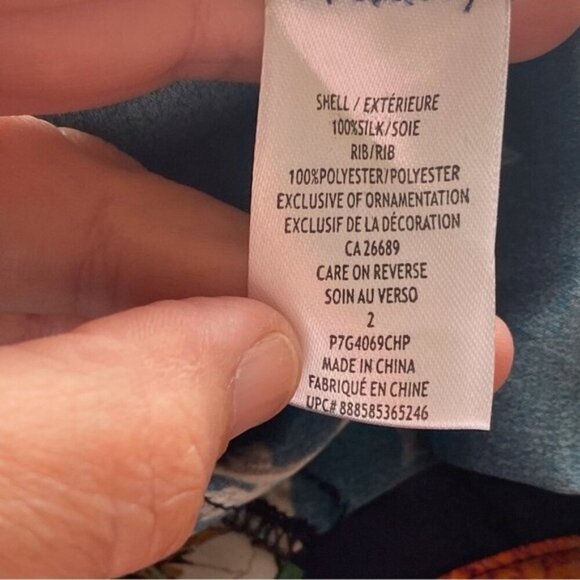 PARKER Pants Woman 2 Malolo Navy Daphne Joggers Silk Floral Mid Rise Pockets - Picture 10 of 16